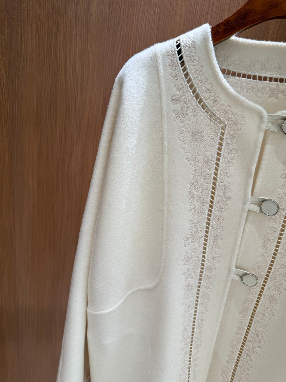 HM Couture Embroidered Cashmere  Long Coat