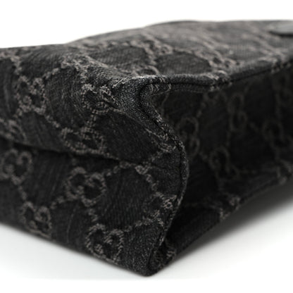 Denim Ophidia GG Monogram Mini Tote Bag Black