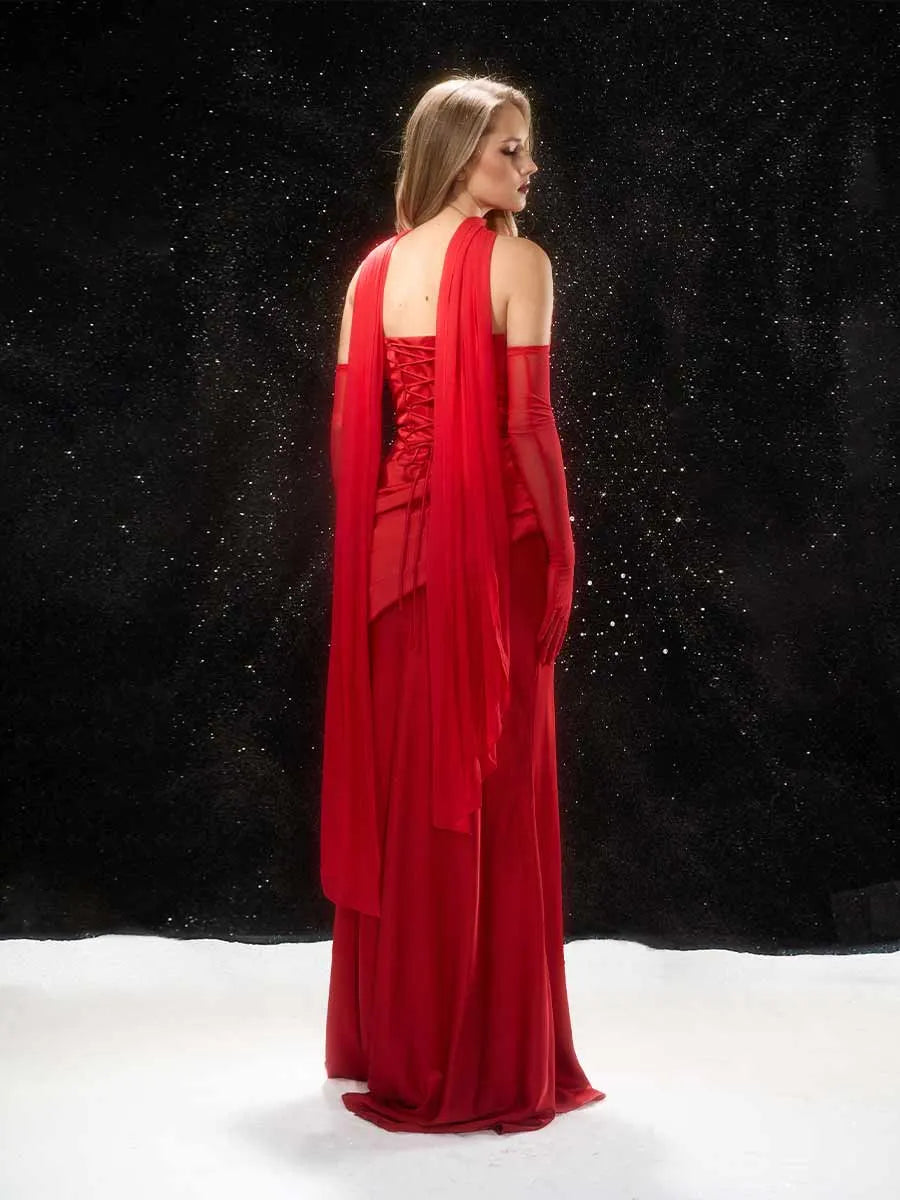 Lorena Strapless Ruched Maxi Dress