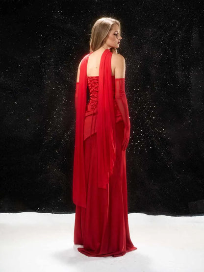 Lorena Strapless Ruched Maxi Dress