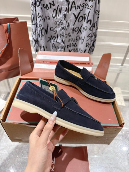 LP Summer Charms Walk Loafers Charcoal Blue Suede 565856