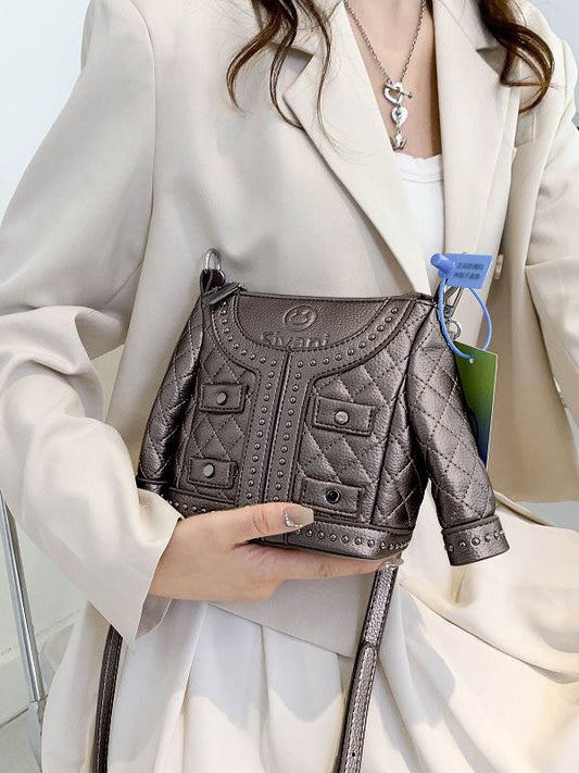 Geometric Rhine Stones Zipper Crossbody Bags