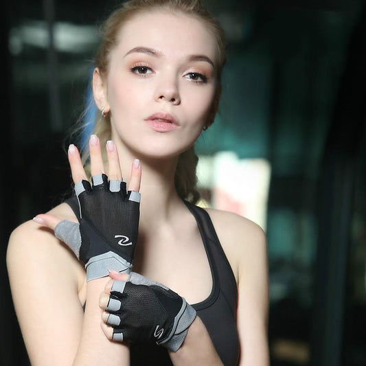 Professional Women Fitness Sports Half Finger Riding Gym Yoga Weightlifting Bodybuilding Equipment Breathable Nonslip Gloves