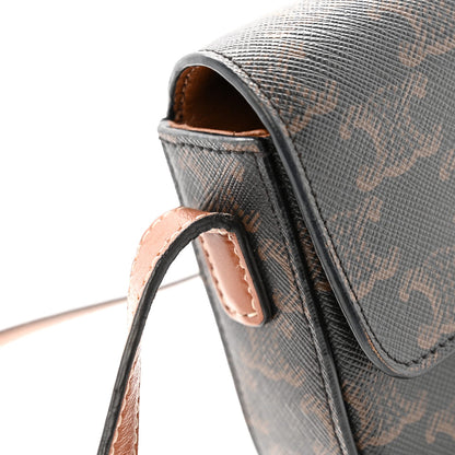 Canvas Calfskin Triomphe Shoulder Bag Tan