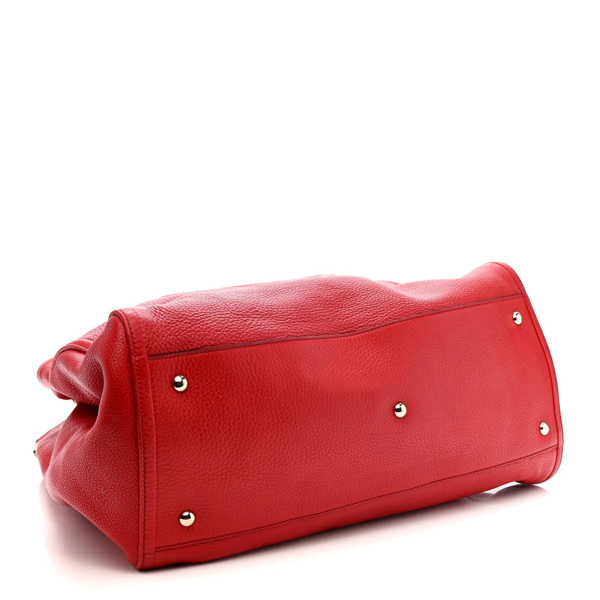Pebbled Calfskin Large Soho Shoulder Bag Red