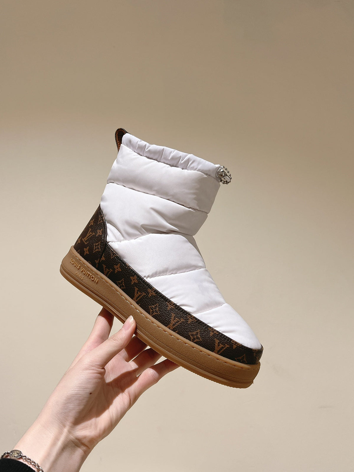 LV Cloud Ankle Boot Sneaker White Nylon Monogram Canvas