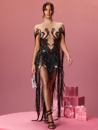 Piper Fringe Rhinestone Sequin Mini Dress