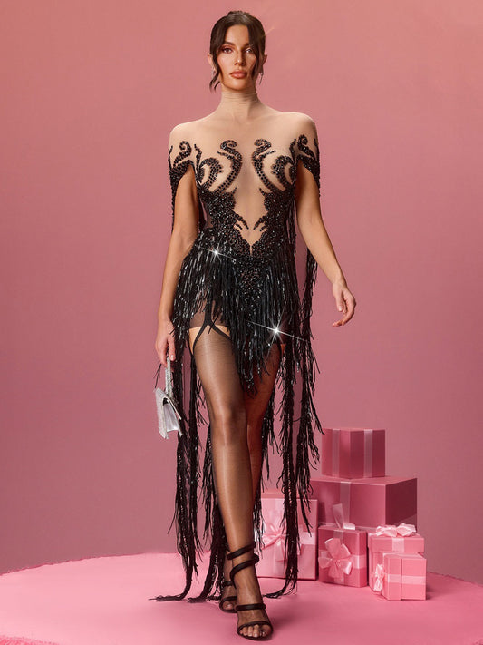 Piper Fringe Rhinestone Sequin Mini Dress