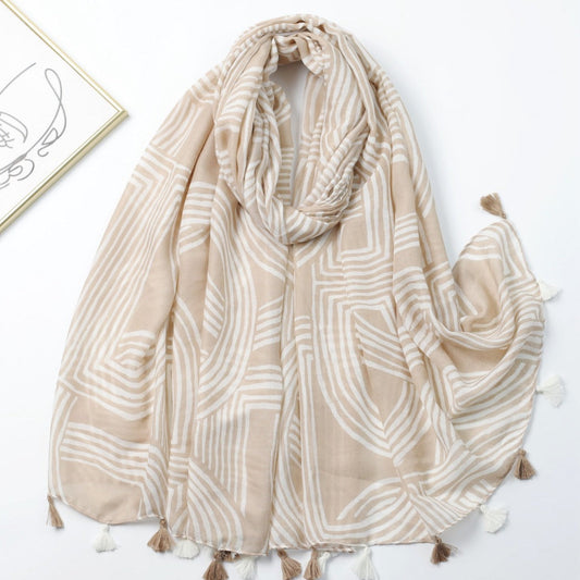 Scarvii - Striped Print Solid Scarf – Classic &amp; Stylish