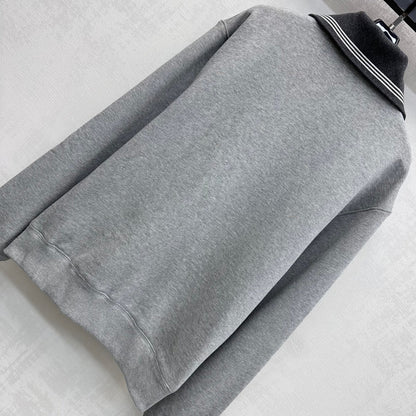 Miu Miu Fleece Jacket Zippered Grey Cotton 341877