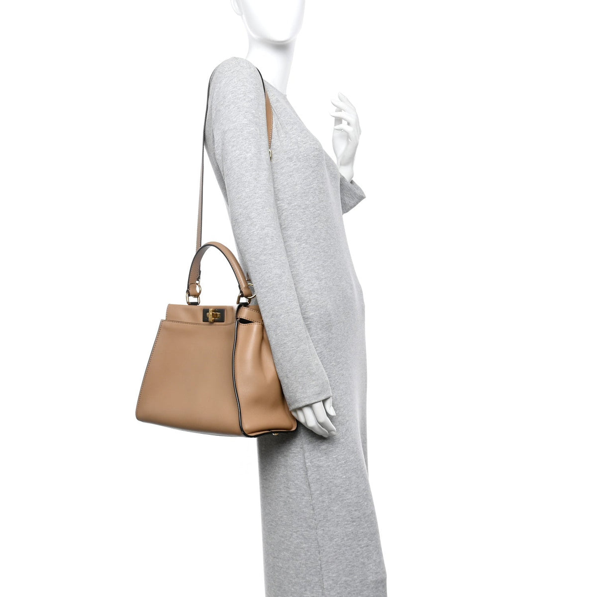 Vitello Seta Medium Peekaboo Iconic Satchel Cuoio