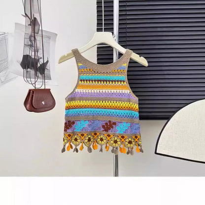 Vesty - Boho Colorblock Knit Vest- Comfortable &amp; Fit