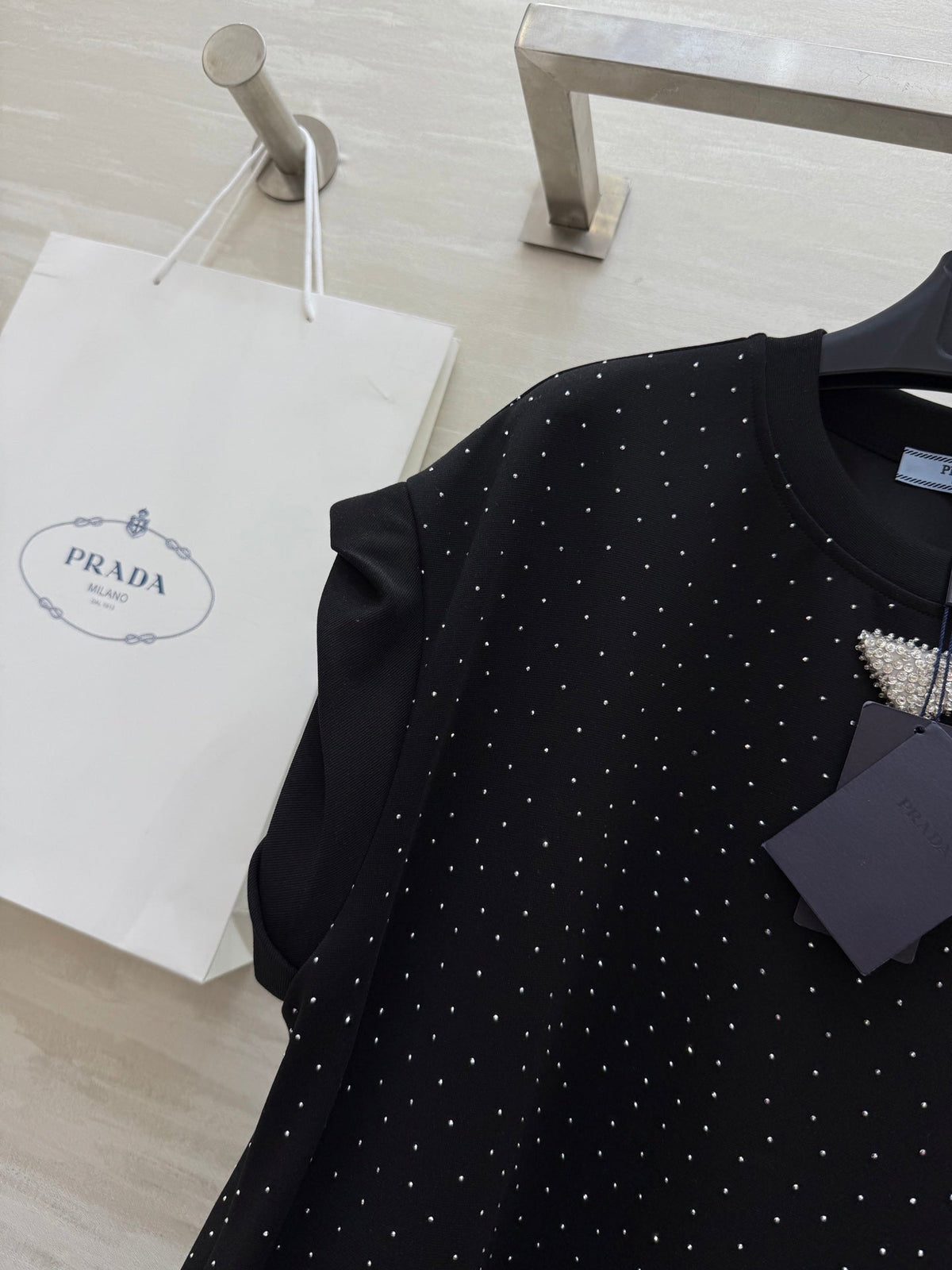 Prada 25 Diamond Dress Black Cotton