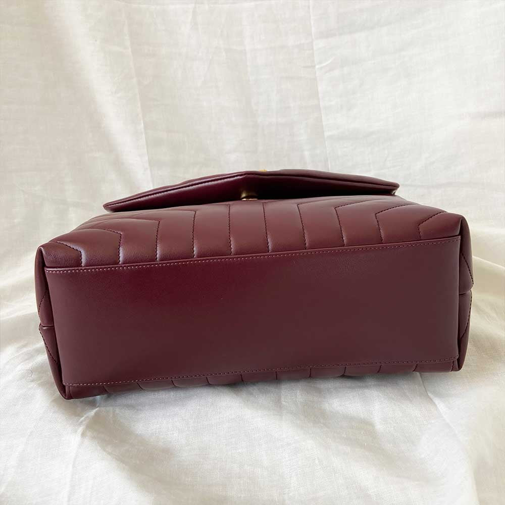 Saint Laurent Lou Medium Quilted Burgundy Shoulder bag