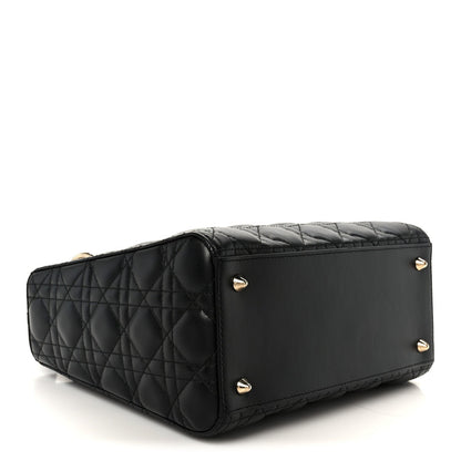 Lambskin Cannage Medium Lady Dior Black