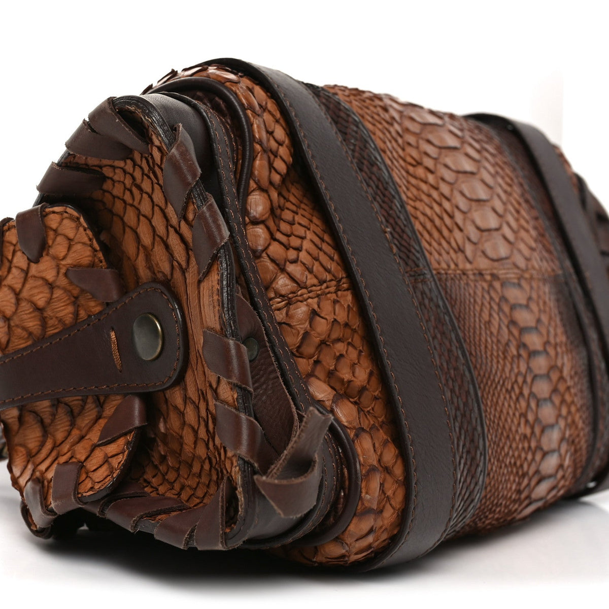 Snakeskin Silverado Shoulder Bag Brown