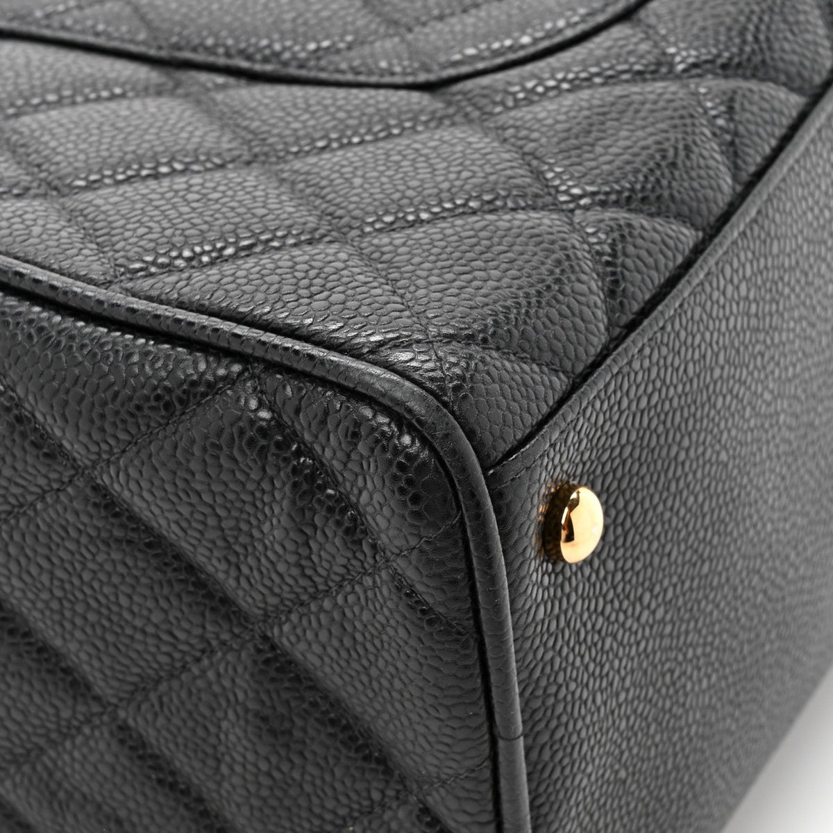 Caviar Quilted Large Bowler Black