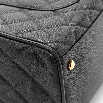 Caviar Quilted Large Bowler Black