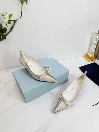 PRA 26SS Pump 55 Ivory Beige Cowhide 592406