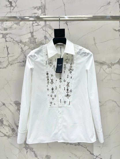 YSL 25S EMBELLISHED SHIRT STYLE 158