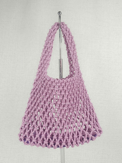 Hollow Solid Color Split-Joint Bags Accessories Handbags
