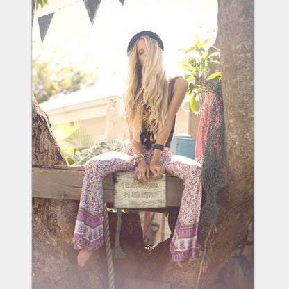 Sexy Snake Pattern Bell-Bottoms Casual Pants