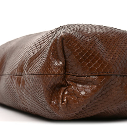 Snakeskin Angy Hobo Bag Brown