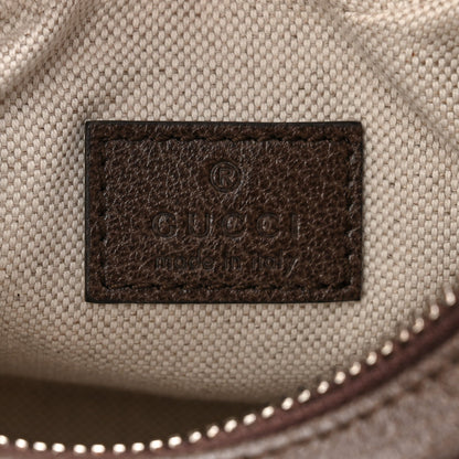 GG Supreme Monogram Textured Calfskin Web Small Attache Shoulder Bag Beige Ebony New Acero