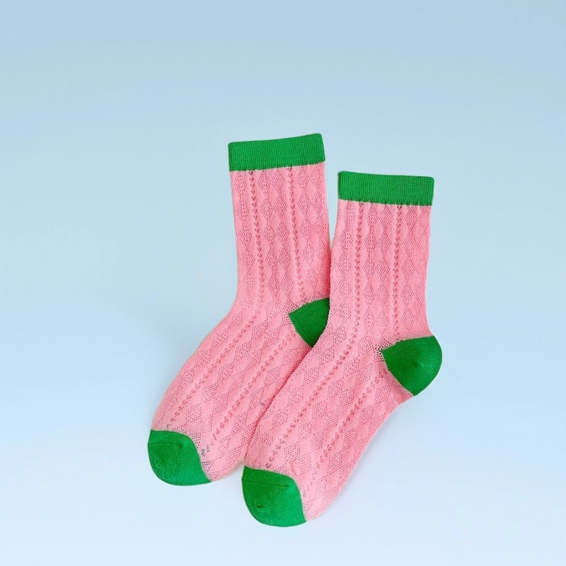 Rufia - Summer Colorful Mesh Crew Socks