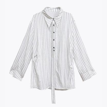 Striped Collar Long Sleeve Shirt