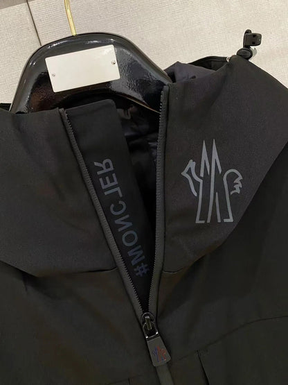 Moncler 2025 Hooded Jacket Black Nylon Down
