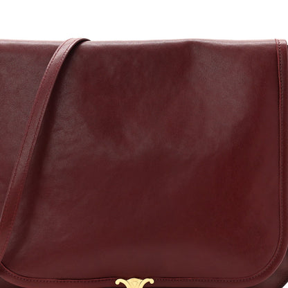 Shiny Lambskin Soft Triomphe Besace Bag Syrah