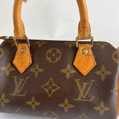 Louis Vuitton Brown Monogram Canvas Mini Speedy Shoulder Bag