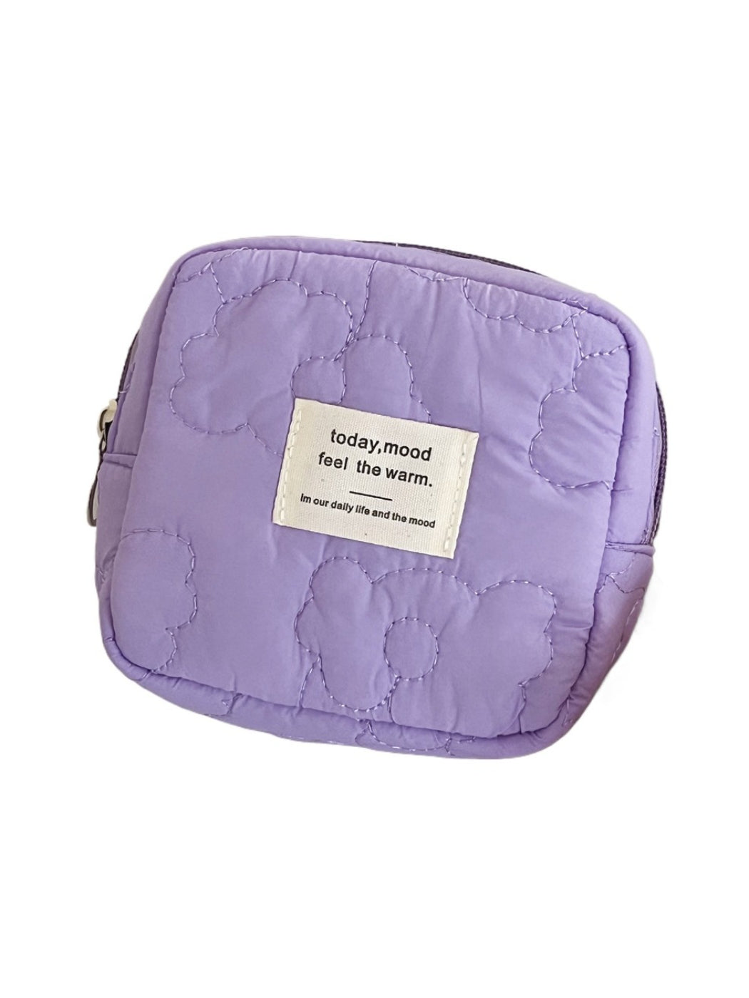 Cosbai - Quilted Floral Candy Color Coin Pouch