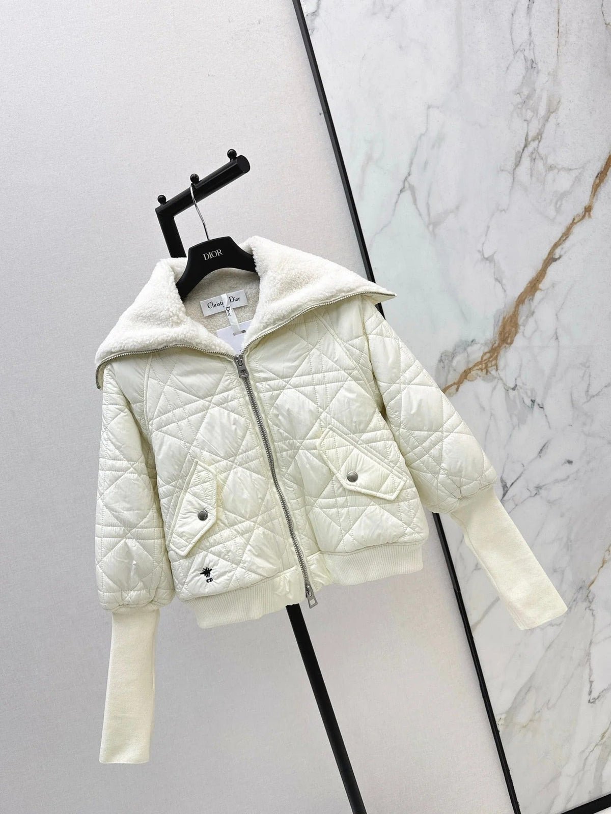 DIOR 25S COTTON JACKET WITH SHEARLING LINING 595