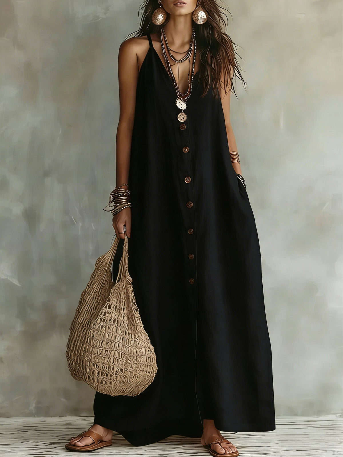 🌿 Boho Linen Maxi Dress: Effortless Summer Style