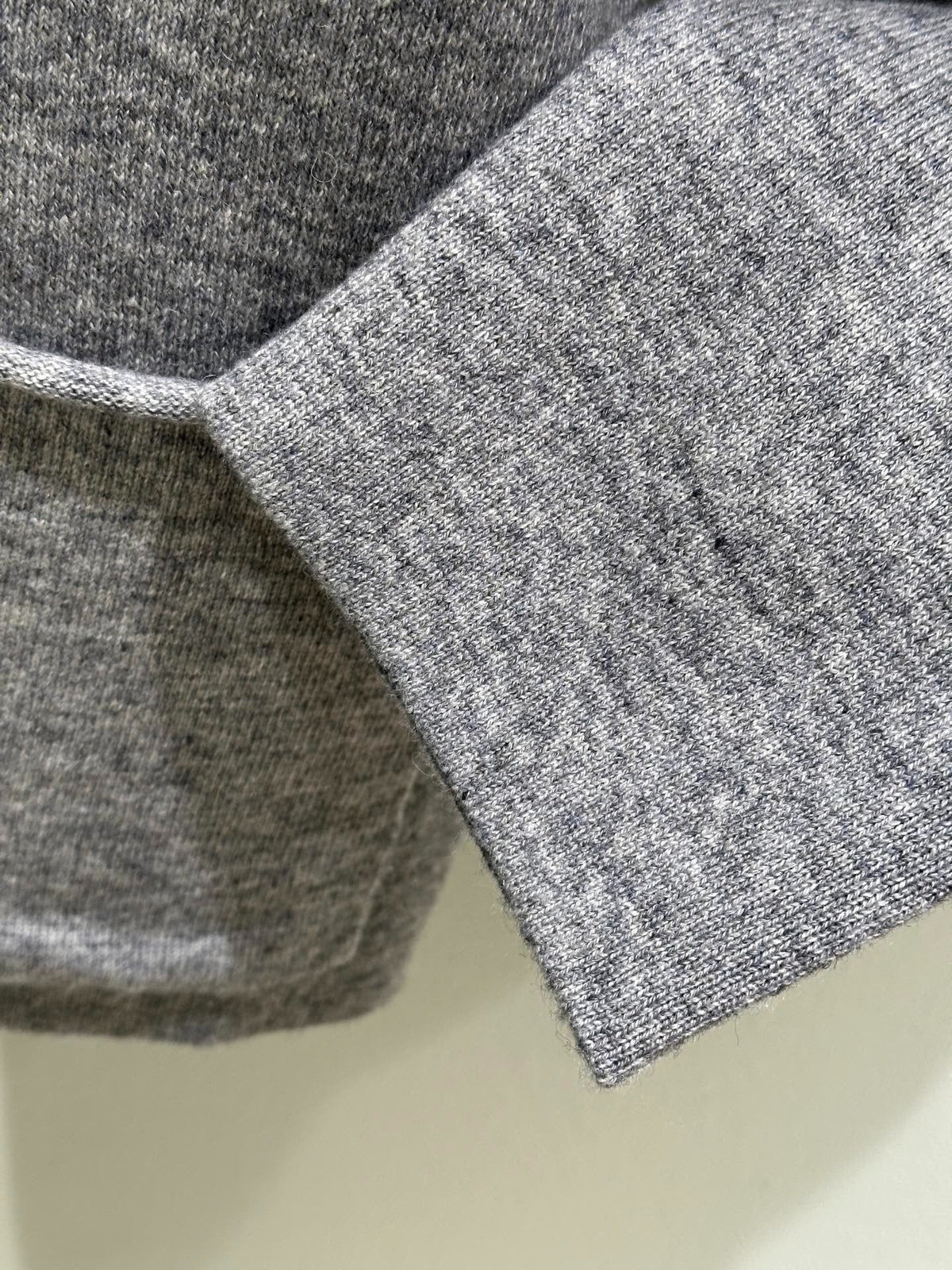 Miumiu 2026 Half-zipper Sweater Grey Mix Blue Cashmere