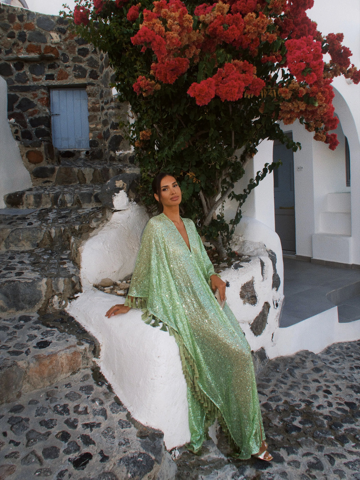 Jocelyn Sequin Tassel Mesh Maxi Dress