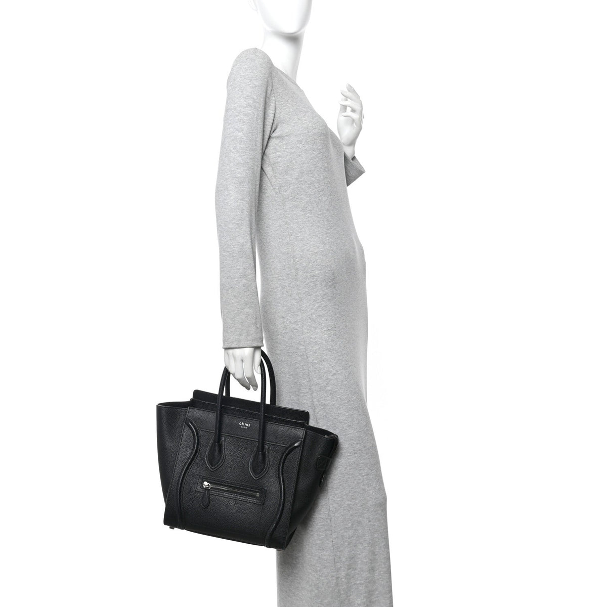 Drummed Calfskin Micro Luggage Black