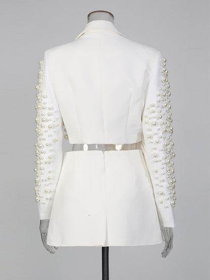 Paloma Beaded Irregular Suit Skirt Set
