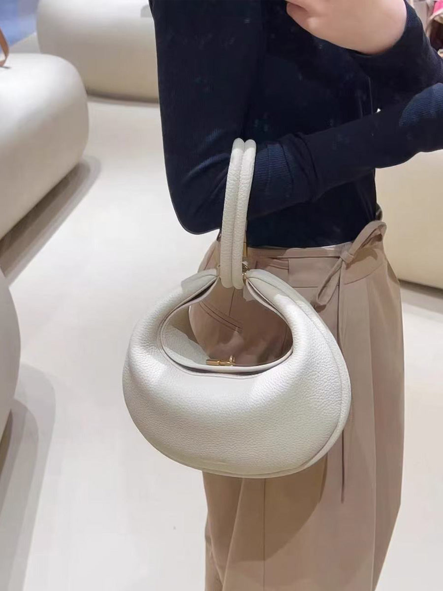 Jade Crescent Leather Shoulder Bag