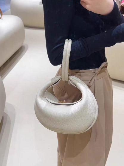Jade Crescent Leather Shoulder Bag