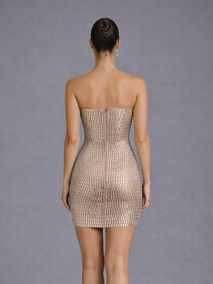 Marisol Embellished Bandeau Mini Dress