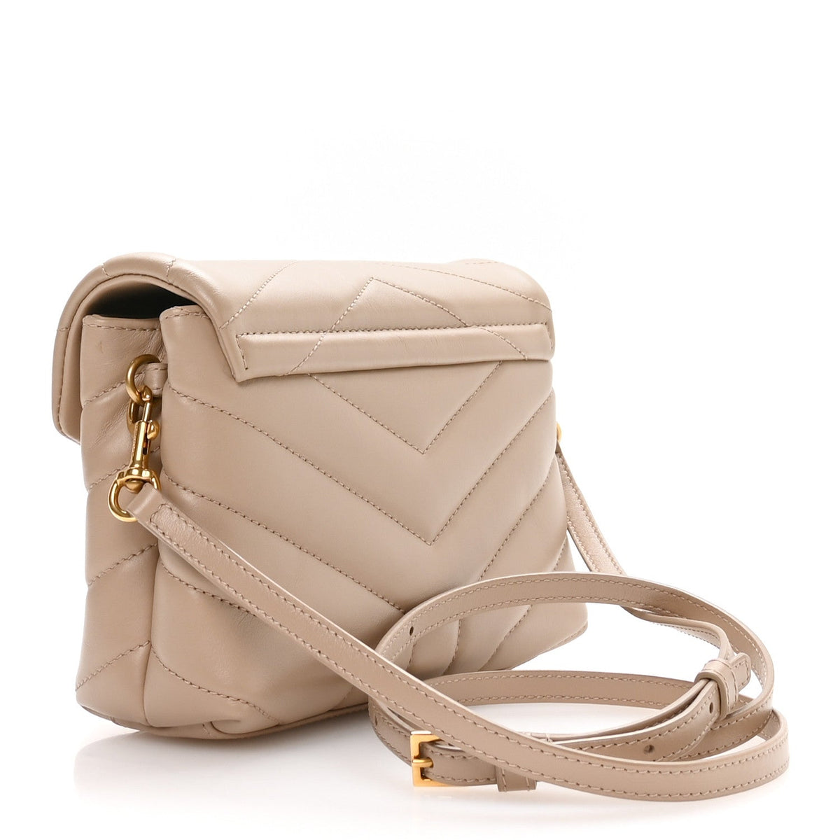 Calfskin Y Quilted Monogram Toy Loulou Crossbody Bag Dark Beige