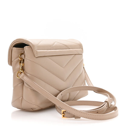 Calfskin Y Quilted Monogram Toy Loulou Crossbody Bag Dark Beige