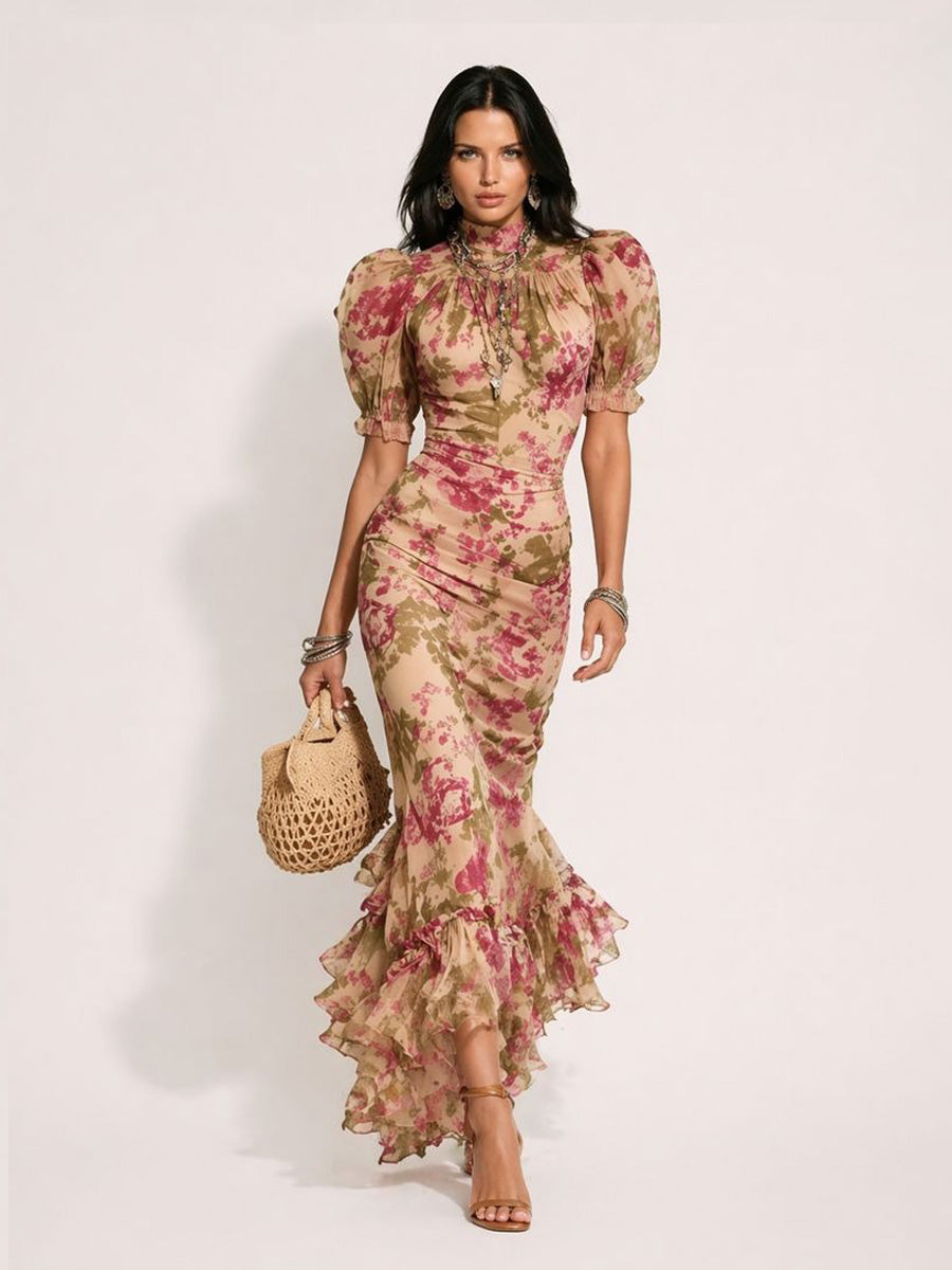 Aurelia Multi-layered Chiffon Maxi Dress