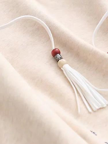 Xmas Women Loose Cloak Type Tassel Lace Up Hoodies Jackets Bohemian Christmas Print Cape Coat 2017 New
