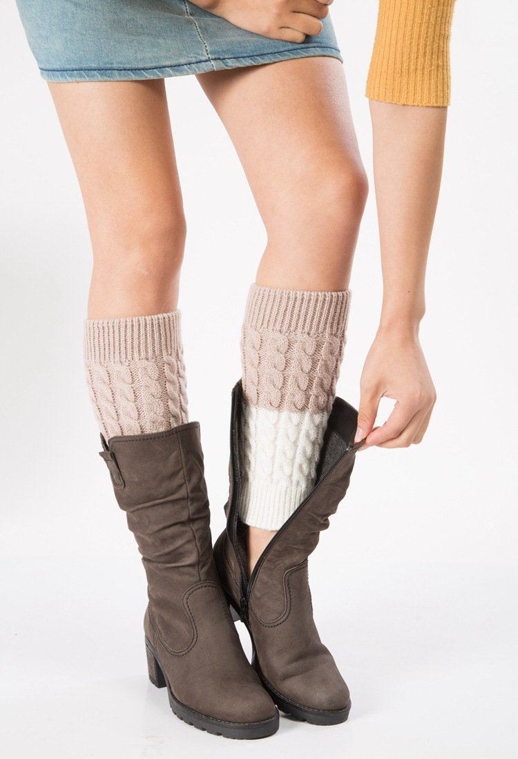 Boot Cuff Thick Short-Sleeved Thick Thick Bamboo Knit Wool Yarn Socks - 5