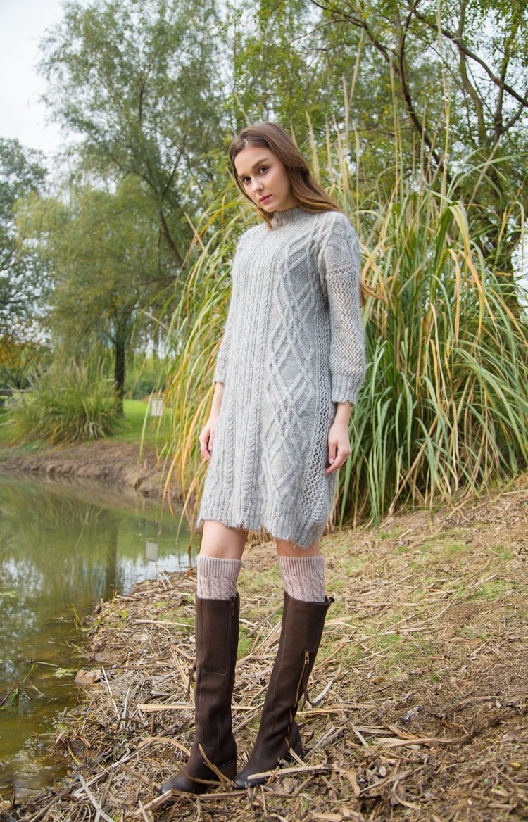 Boot Cuff Thick Short-Sleeved Thick Thick Bamboo Knit Wool Yarn Socks - 5