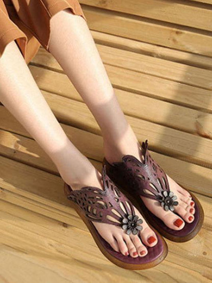 Summer Beach Literature Genuine Leather Slipper